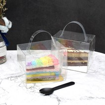 투명케이크상자 박스 미니 10P 조각케이크 디저트 꽃 선물박스 머핀, [CH_02_06] 투명_19.5X15_10매