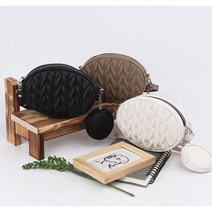 퀄팅 원형 미니 크로스백 캐주얼 가방 코디 패션 패션가방