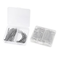 GHSHOP 2 박스 Striaght 바늘 곡선 바늘 T 타입 가발 바늘 DIY 공예 용품, 실버, 탄소강 PP 폴리 프로필렌