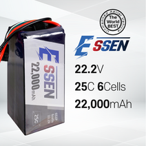 이센 ESSEN 배터리 22.2v 25c 6s 22 000mAh 방제드론, ESSEN 6S 22,000mAh