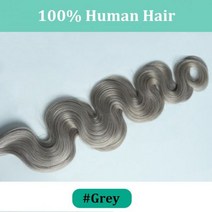 다크 브라운 웨이브 클립 인 헤어 익스텐션 10 개 160g 트리플 웨프트 바디 웨이브 레미 클립 실제 인모 익스텐션 풀 헤드 클립, Color Grey, 14 inches_10Pcs 160G