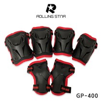 [롤링스타] GP-400 롤러스케이트 스케이트보드 보호대 블랙set (전용파우치 포함)