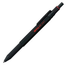 로트링 Rotring 600 3-in-1 멀티컬러 펜 및 샤프 볼펜 파인 포인트 팁 2개(블랙 및 레드 잉크) 및 샤프 팁 1개(0.5mm 리드) 실버 배럴, Black