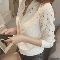 디에프 여성 여자 펀칭 쿨 집업가디건 여름신상가디건 여름가디건