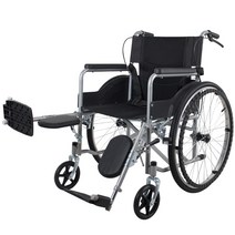 휠체어 휴대용접이식 다기능 환자 어르신 손 푸시, 체크무늬 화장실타입 다리받침 공기주입식타이어