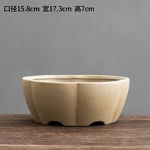 창조적 인 성격 즙이 많은 작은 꽃 냄비 세라믹 광장 얕은 냄비 calamus 아스파라거스, 사기그릇 꽃잎 입 - 구멍 있음_세라믹_중간