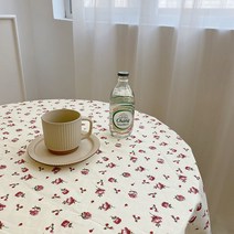 빈티지 감성 테이블보 1인 2인 식탁보 책상보 협탁보 미니 원형 테이블보, M, 10.프렌치플라워 테이블보