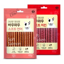 바우와우 먹기좋은 부드러운 강아지 간식 져키 소프트 연어 150g x 3봉 치킨/연어 450g