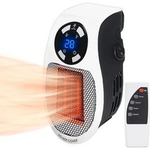 휴대용 미니 팬 히터 500W 세라믹 소켓 12H 타이머가 있는 저소음 에너지 절약 자동 온도 조절기 공간 실내 욕실용1pcs 흰색, 화이트*1pc
