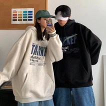 JUST FEEL!NG 후드커플시밀러룩 루즈핏 윈터 후드 커플 빅사이즈 커플룩 프린팅 커플맨투맨 커플티