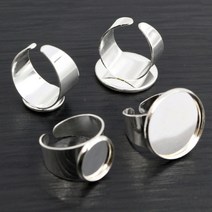 기부반지 12mm 6 색 황동 조절 링 설정 공백/기본 14-25mm 유리 Cabochons 단추 베젤