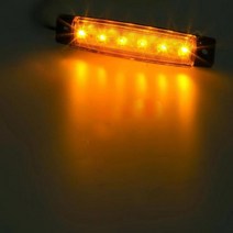 자동차 외부 조명 LED 12 V24 V 6 SMD 버스 트럭 화물차 사이드 마커 표시등 트레일러 후방 경고등, 12V, Yellow