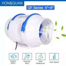 시로코팬 인라인 팬 Hon & Guan 4/5/6/8 인치 무소음 덕트 220V 110V 공기 환풍기 배기 환기 115318, 해외, GF500 150A 6인치, 220 240V