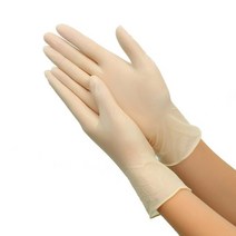 라텍스 일회용 니트릴 주방용 요리 위생 셰프 실험실 고무 장갑 100매, 베이지색, XXL