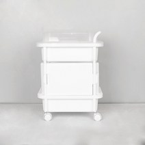 큐브 이동식 수납 정리함, 2단(컬러형), 화이트