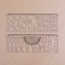 투명 각도기 삼각자 4종세트 제도세트 각도기 분도기 l 모양자