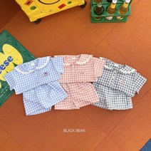 여름 유아 아동 키즈 베이비 남아 여아 반팔 카라 남방 셔츠 체크 반바지 상하세트 국내제작 어린이집 등원룩 등원복 남매룩 형제룩 쌍둥이룩 커플룩 여름옷 상하복 세트