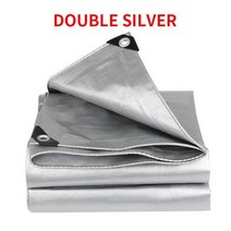 0.32mm 야외 방수 방수포 커버 PE 정원 창고 보트 자동차 트럭 천막 애완견 개집, double silver, 3x5m