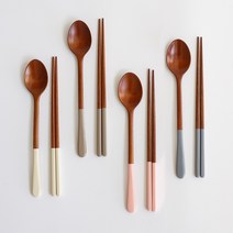 트래블앤쿡 파스텔 컬러 손잡이 수제 옻칠 우드 젓가락숟가락 수저세트, 3-4 파스텔 손잡이 젓가락만_스카이, 1개