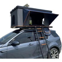 전자동 차량 루프탑텐트 차박텐트 차크닉 차위 하드탑, 블랙 케이스 더블 그레이 천+크로스바