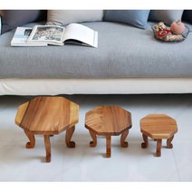 Daon 팔각소반 호족 원목찻상 다과상 좌식 티테이 (A30923), 팔각소반 중