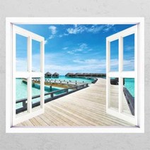 im589-한적한휴양지에서 창문그림액자 B타입-외부창문형