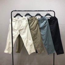 맨스토리 남자 여름 네츄럴 린넨 스판 절개 세미와이드 팬츠