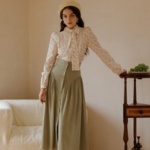 쎄무아듀 Khaki Pelvis line point skirt