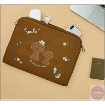 15인치 노트북파우치 방수캔버스 캐릭터 파우치가방 컬리푸들, 단품
