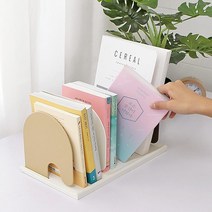 책꽂이 미니 책장꽂이 화일 빈티지 책상위수납 독특한 모던 사무, 화이트