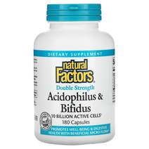 Natural Factors 애시도필러스 & 비피더스 100억 캡슐 180정 (용량확인필수), 10 0억 Natural Factors, 90 개