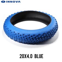 팻바이크 휠포크 자전거 액세서리 MTB 서스펜션 공기 펫바이크 악세사리 휠 종류 휠라이트 INNOVA 20x4.0 컬러 타이어 비치 20*4.0 도시 비료 스노우 60TPI 초경량, 파란색, 규격 없음