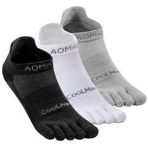 Aomagic 발가락 양말 고 운동용 러닝 다섯 손가락 다채로운 여성 남성용 부드럽고 편안함 경량 A# 3쌍-발목(청록색 플루오레세인 탠저린) 176180, 작은., E4110# 블랙화이트그레이