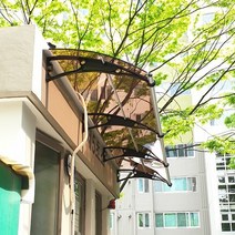 캐노픽스 1000 X 2400 비가림캐노픽스 테라스 인테리어 캐노픽스차양 현관캐노픽스 렉산, 브라운렉산 검정 브라켓 검정 바