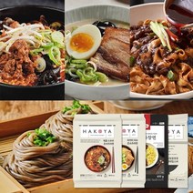 하코야 하카타 차슈 돈코츠라멘 1개+매콤 소보로 1개+냉메밀소바 1개+도삭짜장면 1개