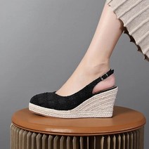 샌들 여성용 여성 여름 통굽 쪼리 스포츠 신발 키높이 MVVJKEWomen39s Espadrilles 웨지 스커트 싱글 슈즈 패션 뾰족한 하이힐 두꺼운 바닥 스트로 신제품 사이즈
