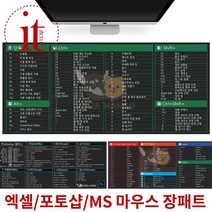 사무용 엑셀 포토샵 장패드 단축키 마우스장패드 데스크매트 컴퓨터 키보드 장패드, PS
