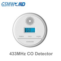 일산화탄소 경보기 감지 가스 433mhz 무선 공동 기 화이트 센서 사운드 알람 스마트, 없음