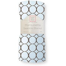 SwaddleDesigns Marquisette 포대기 담요 프리미엄 면 모슬린 파스텔 핑크 페이즐리, Blue/Brown