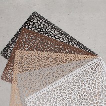 다용도 PVC 레이스 테이블 매트 5color 인테리어 소품 화분 소형가전 티 식탁 매트 깔개, 베이지