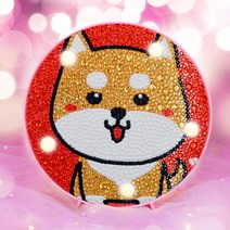 홈데코 2+사은품 LED 보석십자수 어린이 캐릭터 십자수 DIY 29종 (택1), 07.시바견, 1개