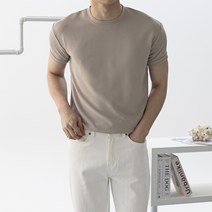 스타일에스 남자 어깨넓어보이는 기능성 머슬핏 반팔 티셔츠 여름 라운드넥 골지 헬스 반팔티