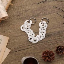[단품-체인] DZ 커스터마이징 커피 컵캐리어 스트랩 체인, 06.화이트(아크릴 14pcs-길이 연장 가능)