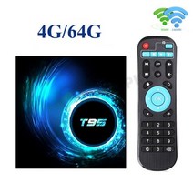 인터넷 셋톱박스 Woo개ker T95 스마트 TV 박스 안드로이드 10.0 6K 2.4G & 5G 와이파이 최대 128g 3D 음성 제어 16g 32gb 64gb 4K H616 쿼, Eu 플러그_4G 64G