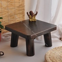 호족반 손님다과상 술상 혼술 개다리소반 자개 차상 소반상 과일상 미니, 차콜 스몰 36x36x21