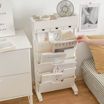 블링몬스터즈 슬림 북선반 트롤리, 5단(핑크)