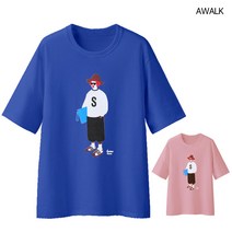 어워크 오버핏 반팔티 남녀공용 5부 반팔 티셔츠 보터햇 스웻셔츠