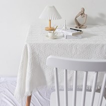 리리꼬 감성적인 퓨어 화이트 레이스 식탁보, 다이아, 중형(90X120cm)