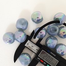 20mm 양구멍 컬러 오로라왕진주알, 30P, 코발트 블루