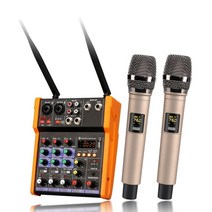 TKL 오디오 믹서 UHF 마이크 블루투스 USB DJ 사운드 믹싱 콘솔 4 채널 48V 팬텀 파워, 협력사, R2 노란색